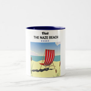 Naze Beach Essex-reseaffisch Två-Tonad Mugg