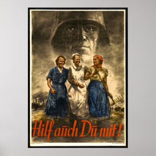 NAZI KRIG PROPAGANDA POSTER