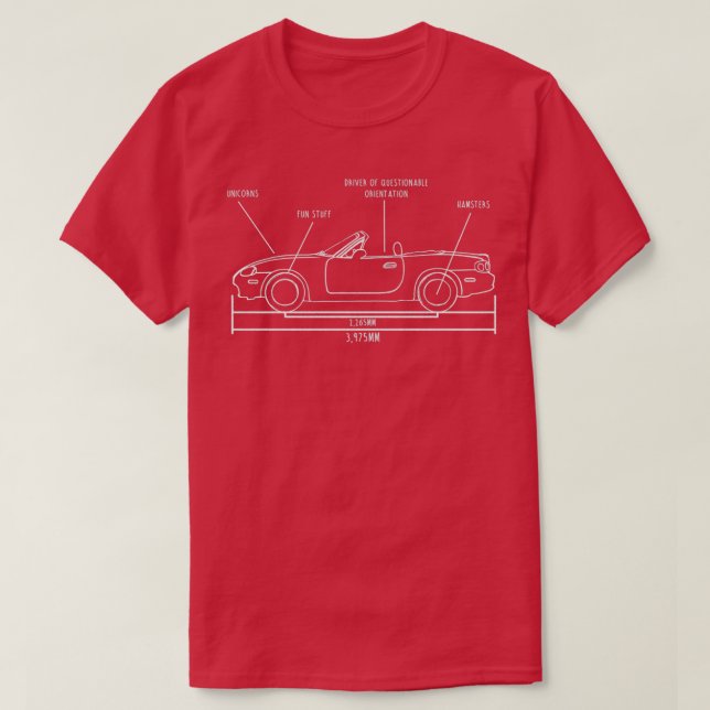 NB Miata Blueprint T Shirt (Design framsida)