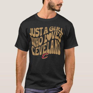 Nba Bara en flicka som Kärlek Cleveland Vågigt Log T Shirt