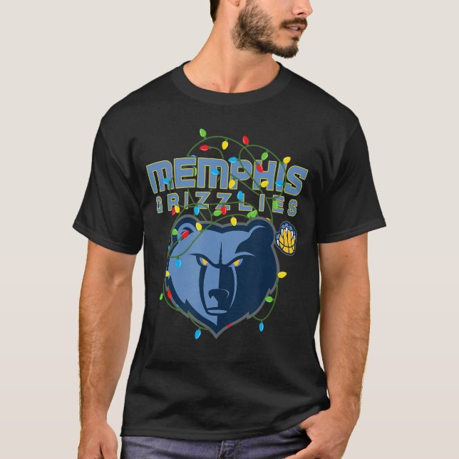 NBA Memphis Grizzlies Christmas Lights Holiday boy T Shirt (Framsida)