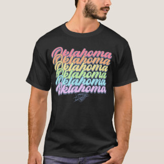 NBA Oklahoma Cityhunder Pastel Rainbow Pride Stack T Shirt