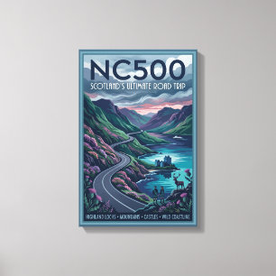 NC500 Skottlands ultimata road trip-resa Poster Canvastryck