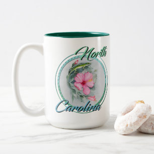 NC Anole och Hibiscus Två-Tonad Mugg