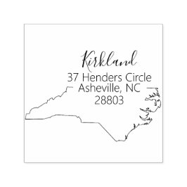 NC | delstaten North Carolina Returadress Frimärke Självfärgande Stämpel