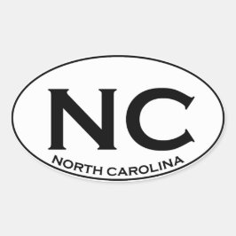 NC - North Carolina Ovalt Klistermärke