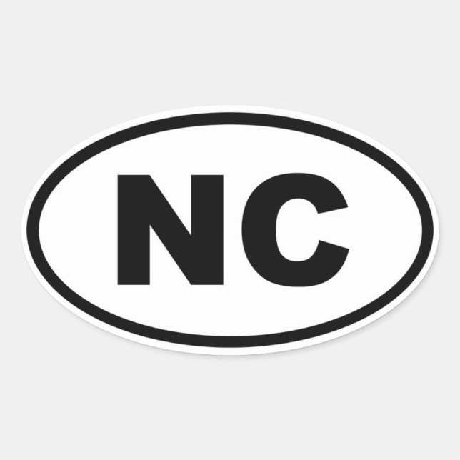 NC North Carolina Ovalt Klistermärke (Framsida)