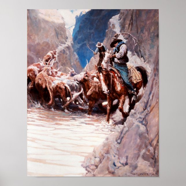 NC Wyeth avger Western konst Poster (Framsidan)