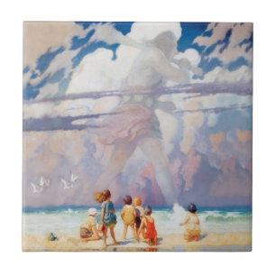 NC Wyeth Giant Artwork Beach Coastal Kakelplatta