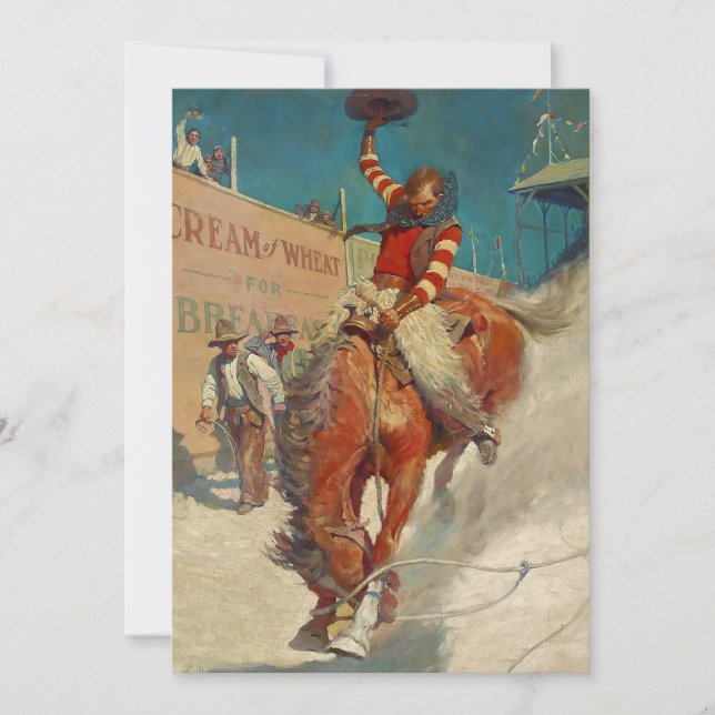 NC Wyeth historisk målning "The Rodeo" Inbjudningar (Framsida)
