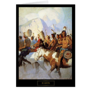 NC Wyeth historiska målning Krigsgruppen Hälsningskort
