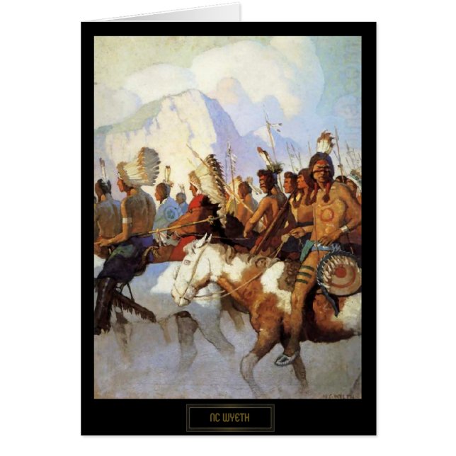 NC Wyeth historiska målning Krigsgruppen Hälsningskort (Framsidan)