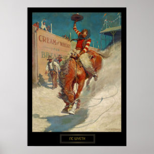 NC Wyeth historiska målning "The Rodeo" Poster