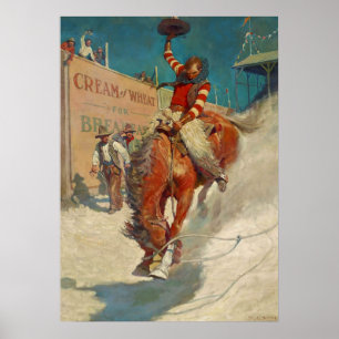 NC Wyeth historiska målning "The Rodeo" Poster
