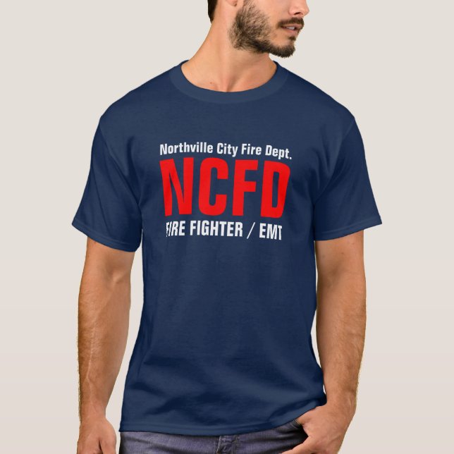 NCFD AVFYRAR KÄMPEN/EMT, den Northville staden Tee Shirt (Framsida)