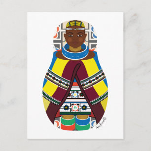 Ndebele, sydafrikansk Matryoshka vykort