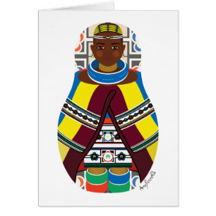 Ndebele, sydafrikanska Matryoshka-kort OBS Kort