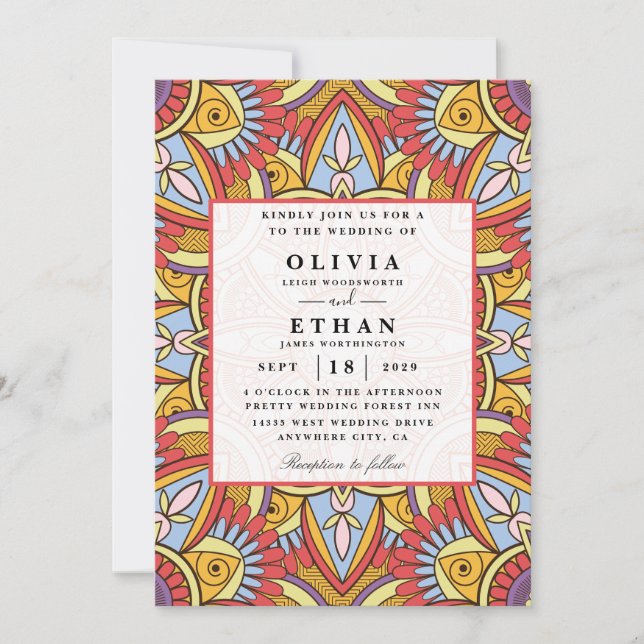 Ndebele traditionella bröllopsinbjudningar inbjudningar (Framsida)