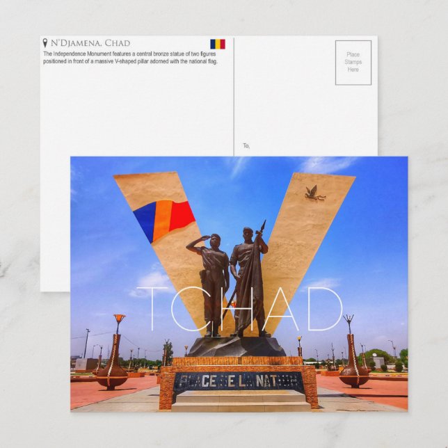 N'djamena, Tchad Resebrevkort Vykort (Fram/baksida)