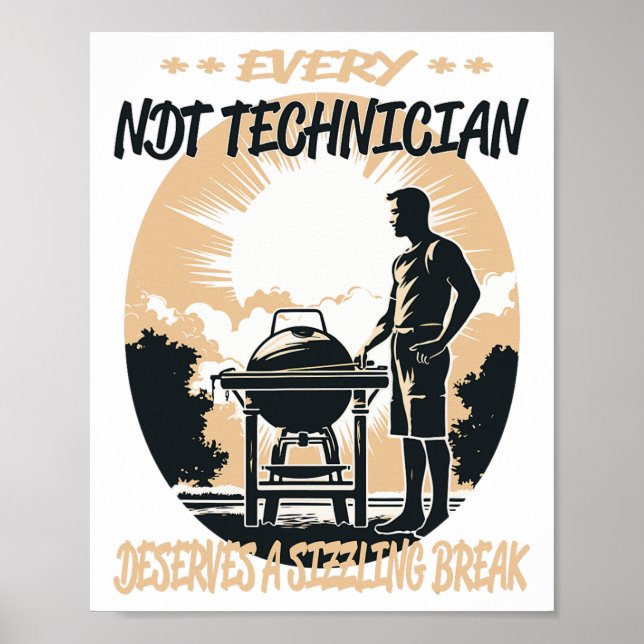 NDT Technician Funny Bbq Chef eller Grill Roligt Poster (Framsidan)