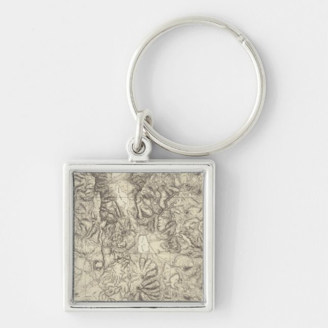 NE California och NW Nevada 2 Fyrkantig Silverfärgad Nyckelring (Framsidan)