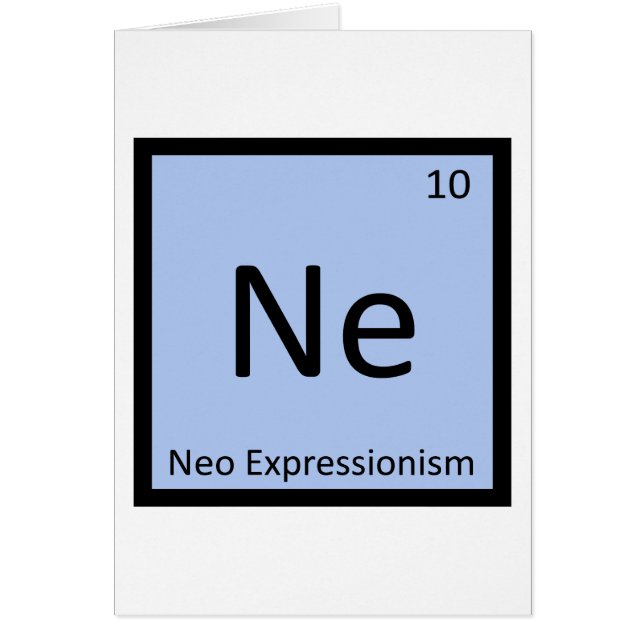 NE - Neo Expressionism Art Chemistry Symbol Hälsningskort (Framsidan)