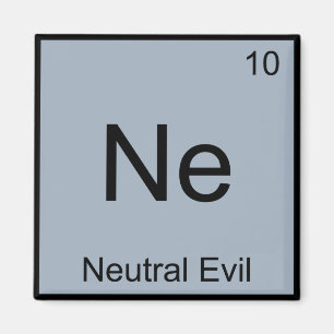 Ne - Neutral Ond Rolig Kemiskt Element Symbol T Magnet