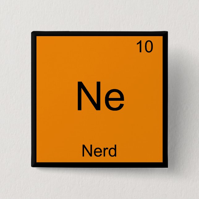 Ne - nördigt roligt kemielementsymbol T-shirt Knapp (Framsida)