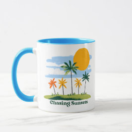 ne Vintage Tropiska Palmträd Två-Ton Mugg