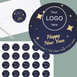 Ne Year NYE Company logotyp Sticker Runt Klistermärke