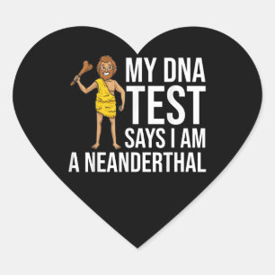 Neanderthal Grottman Woman Skull Gift Hjärtformat Klistermärke