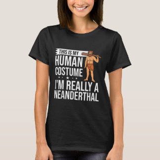 Neanderthal Grottman Woman Skull Gift T Shirt