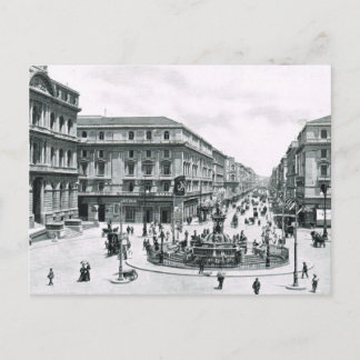 Neapel, 1908, City center och rondell Vykort