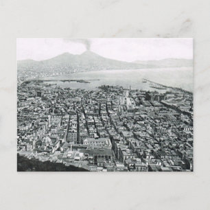 Neapel, 1908, Waterfront area och Vesuvius Vykort