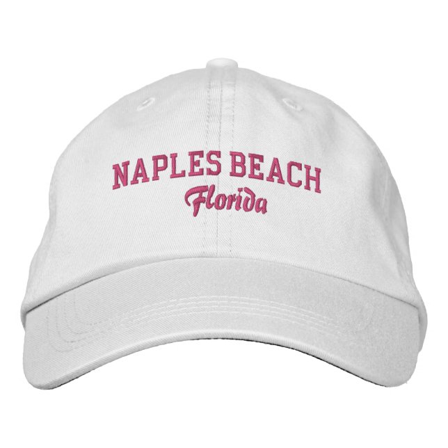 Neapel Beach Florida Embroized Baseball Hat Broderad Keps (Framsida)