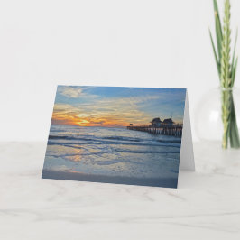 Neapel Beach, Florida, Pier vid Sunset Kort