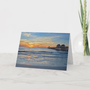 Neapel Beach, Florida, Pier vid Sunset Kort
