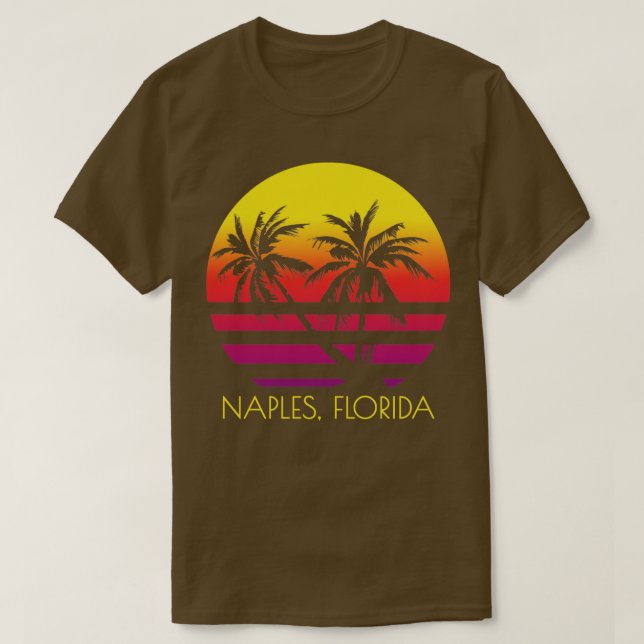 Neapel Beach Florida Tropical Handflatan Träd Suns T Shirt (Design framsida)