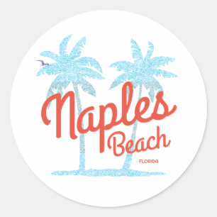 Neapel Beach Florida USA Vintage Coral Type Handfl Runt Klistermärke