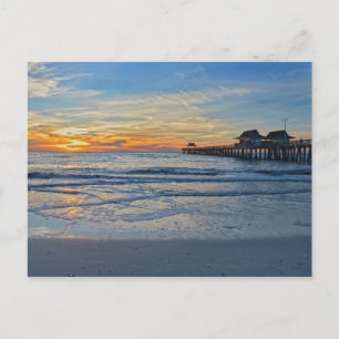 Neapel Beach Pier, Florida, Sunset Vykort