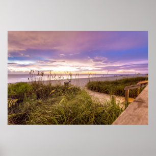 Neapel Beach Shore and Lugn Ocean   Florida Poster