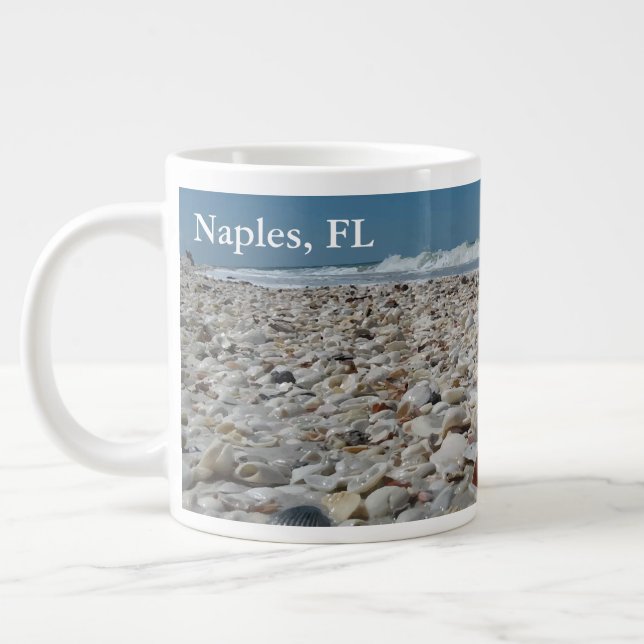 Neapel, FL:s Seashells på Beach Mugg Jumbo Mugg (Vänster)