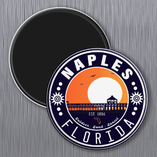 Neapel Florida Beach Retro Sunset Pier 80 s Magnet