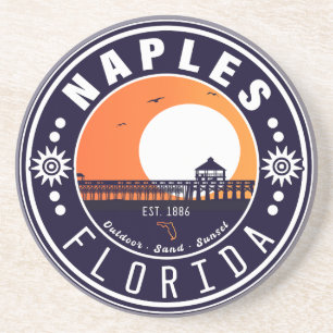 Neapel Florida Beach Retro Sunset Pier 80 s Underlägg