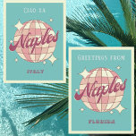 Neapel Florida disco Retro Vintage Postcard Vykort<br><div class="desc">Neapel Florida USA,  Retro Vintage Design Design med ett disco boll i rosa och aprikopersikor. Detta vackra vykort är ett hälsningskort för Neapels invånare,  besökare,  turister eller fläkt.</div>