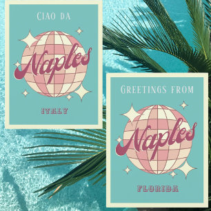 Neapel Florida disco Retro Vintage Postcard Vykort