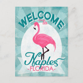 Neapel Florida Rosa Flamingo - Vintage Retro Trave Vykort
