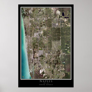 Neapel Florida Satellite Poster Karta