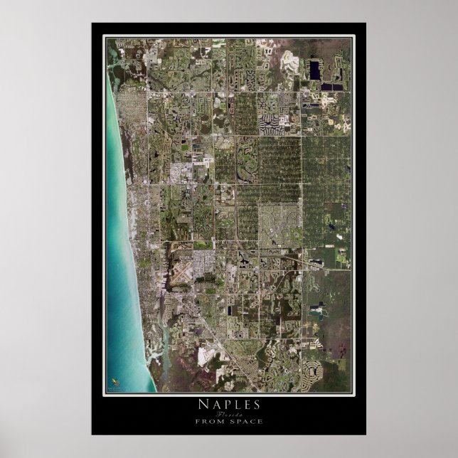 Neapel Florida Satellite Poster Karta (Framsidan)