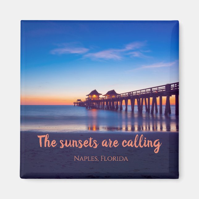Neapel, Florida Square Magnet (Framsidan)